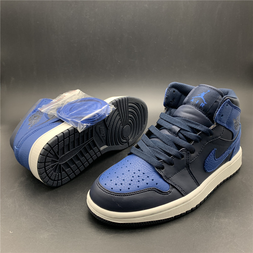 Air Jordan 1 Mid Obsidian Game Royal 554724-412