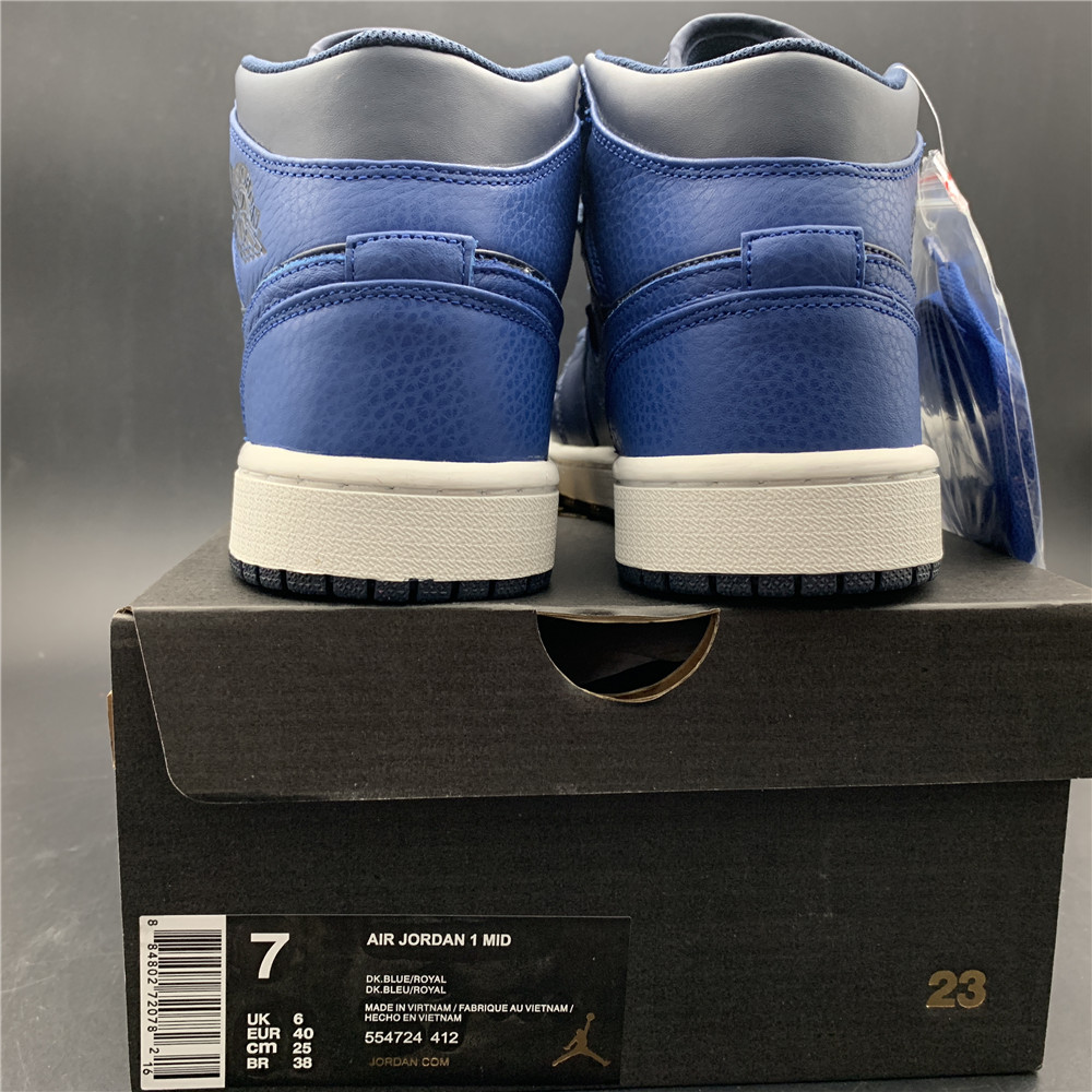 Air Jordan 1 Mid Obsidian Game Royal 554724-412