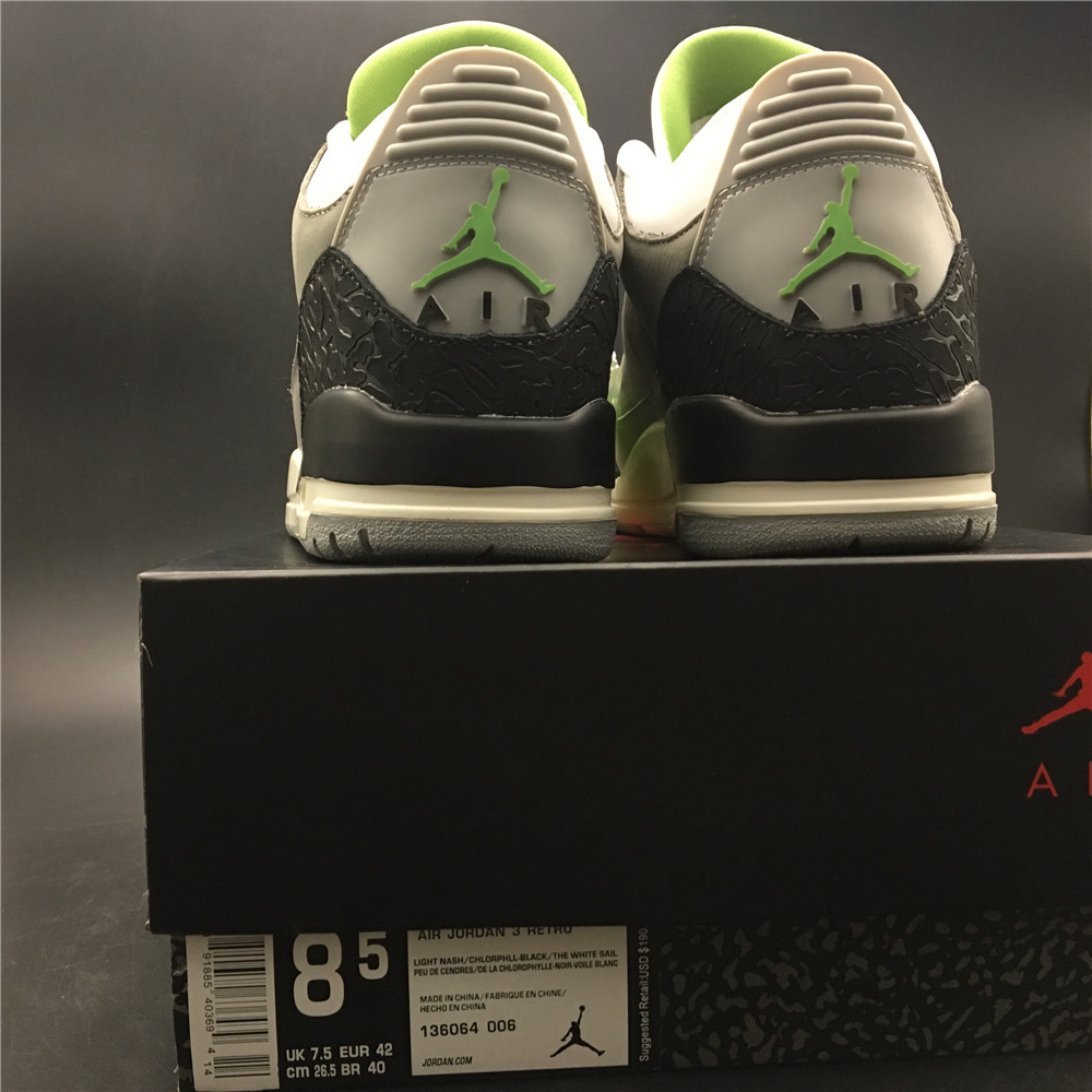 Air Jordan 3 Retro Chlorophyll 1360640-006