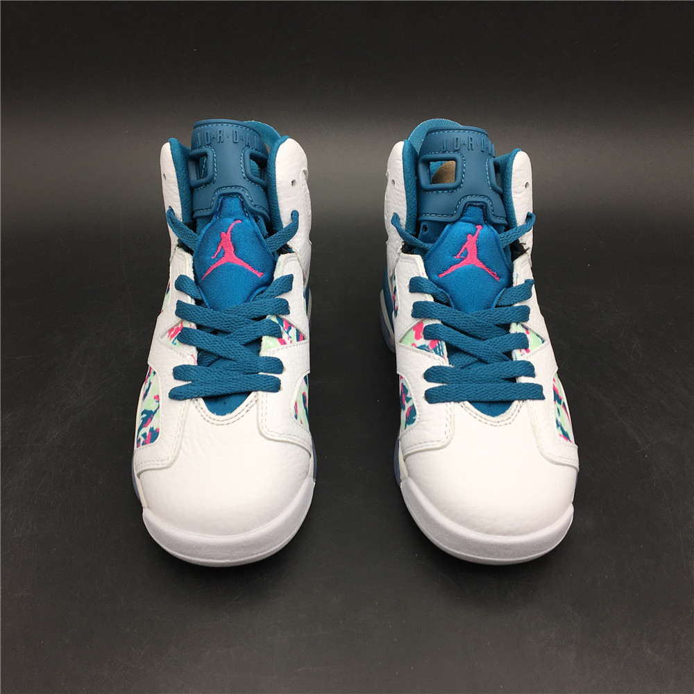 Air Jordan 6 Retro White Laser Fuchsia Green Abyss 543390 153