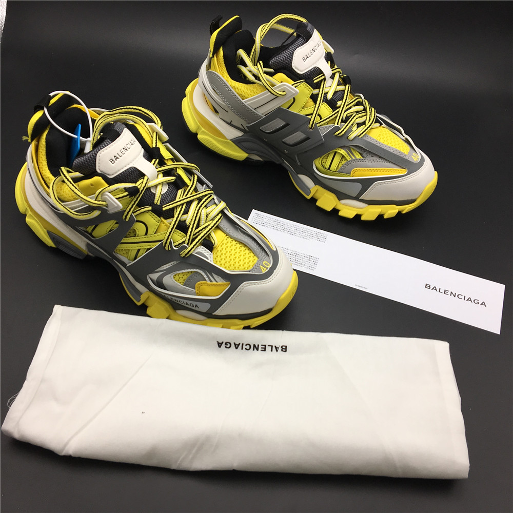 Blncig Track Trainers Yellow Black White 542436 W1GB2 7184