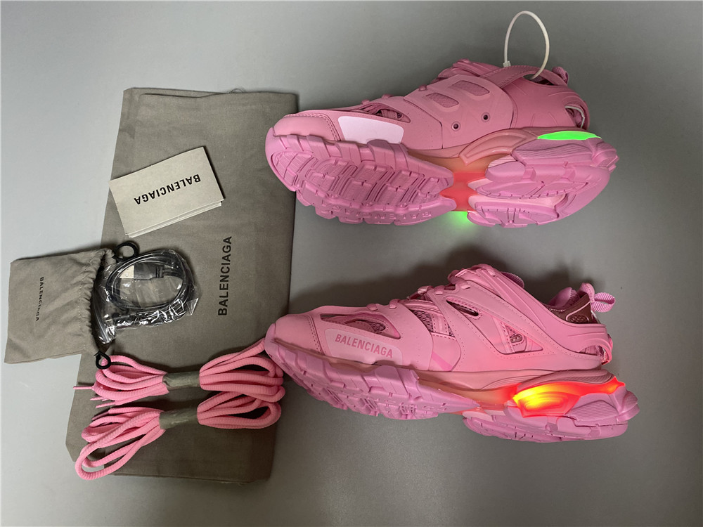 Blncig Track Trainers Pink Led