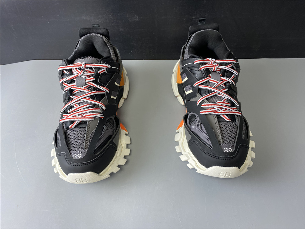 Blncig Track Trainers Black White Orange