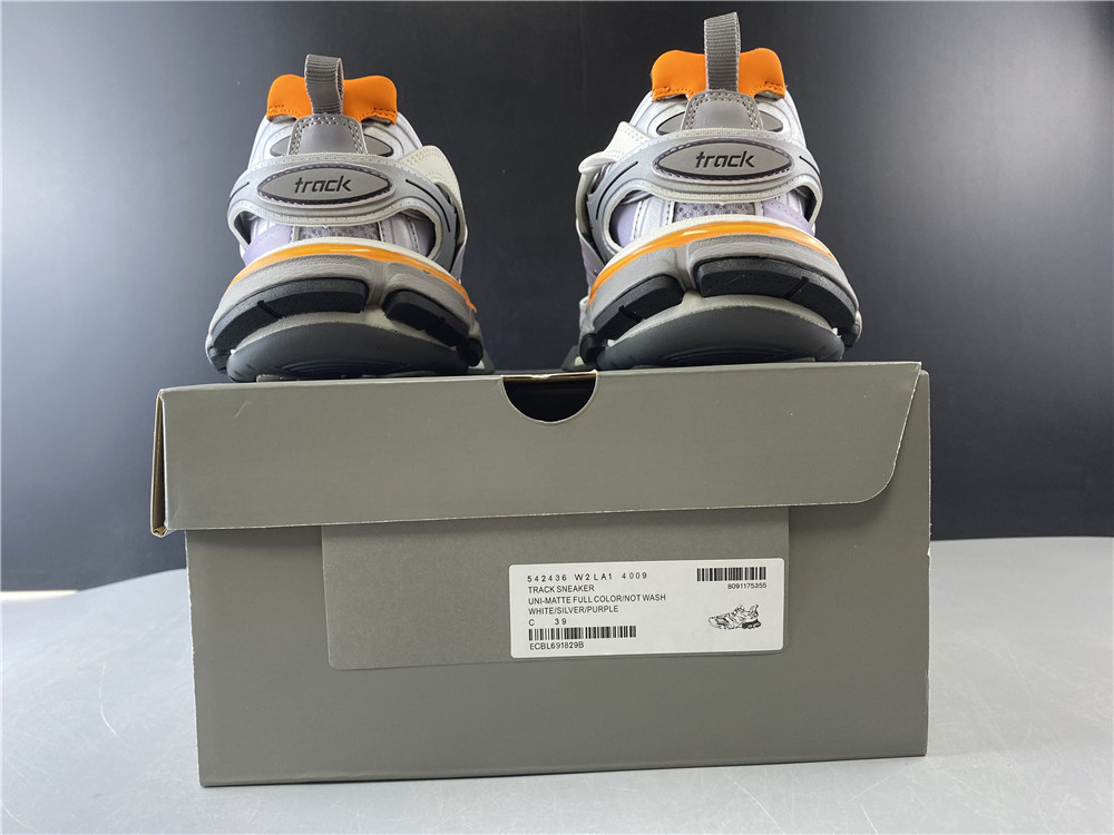 Blncig Track Trainers Grey Orange