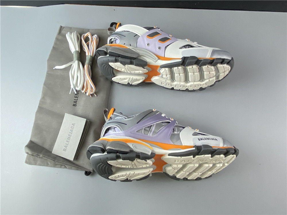 Blncig Track Trainers Grey Orange