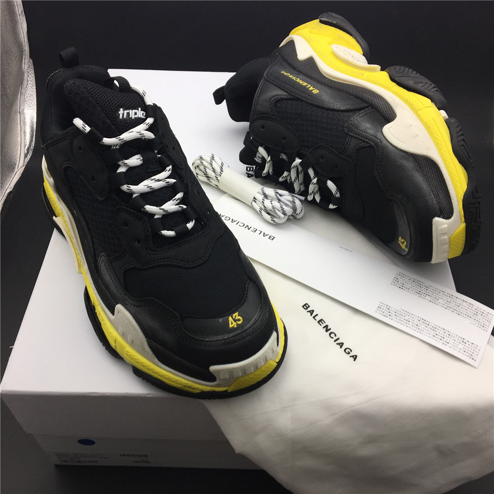 Blncig Triple S Black Yellow White