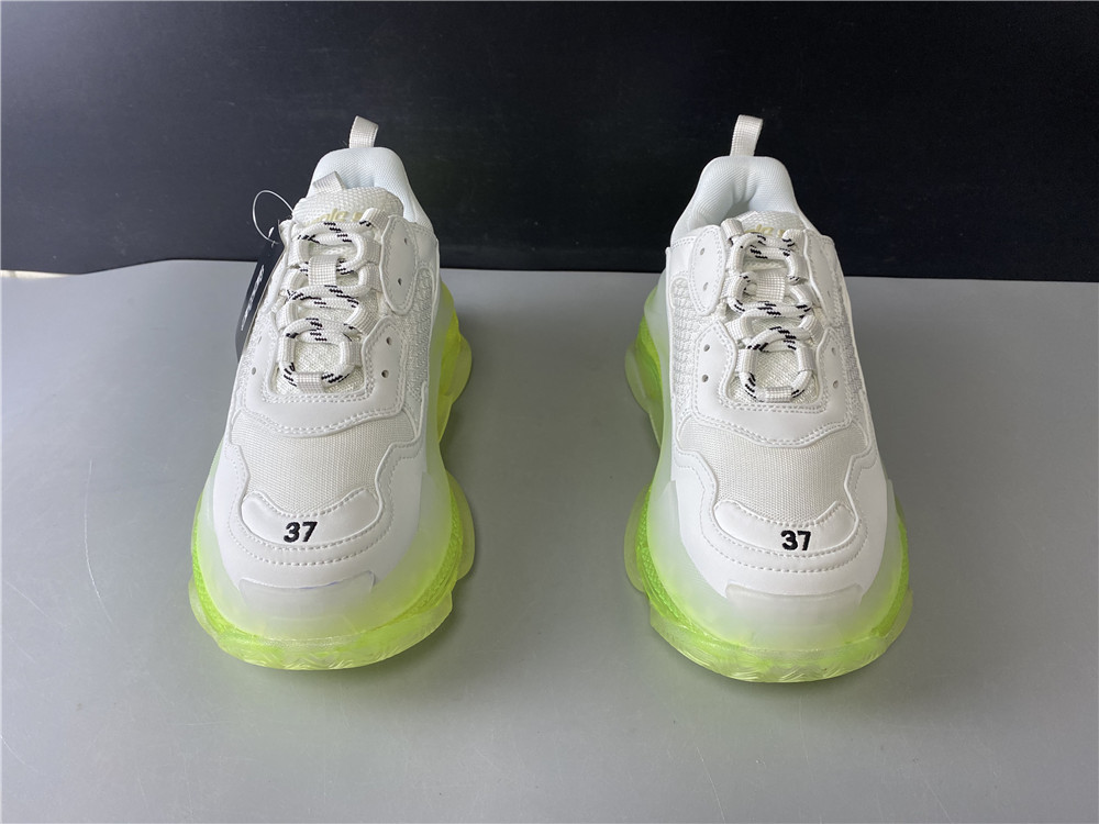 Blncig Triple S Clear Sole White/ Fluo Yellow