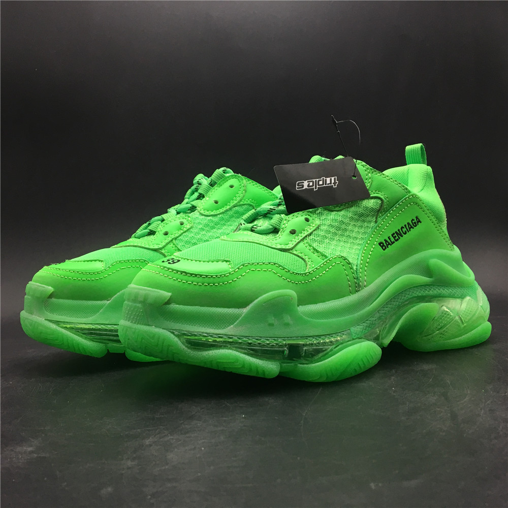 Blncig Triple S Neon Green Clear Sole