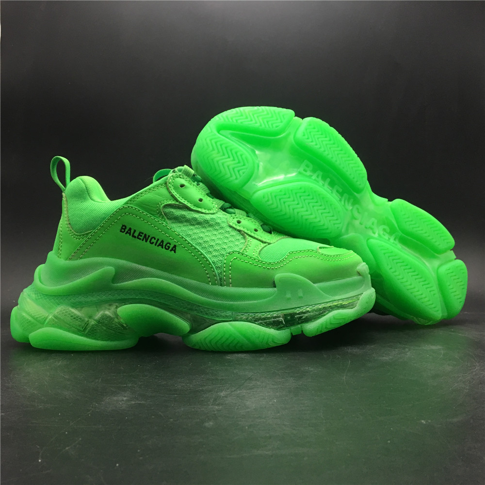 Blncig Triple S Neon Green Clear Sole