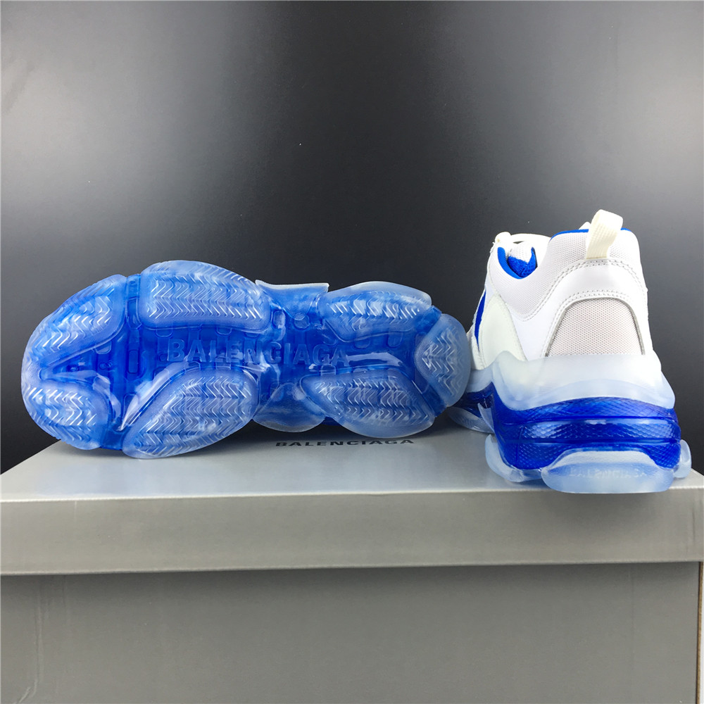 Blncig Triple S Clear Sole White Blue