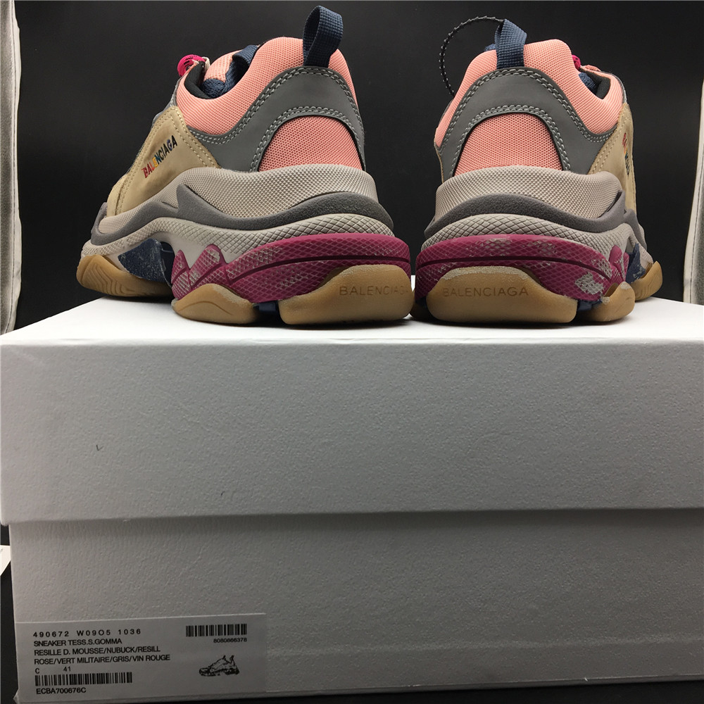 Blncig Triple S Pink/Wolf Grey-Red
