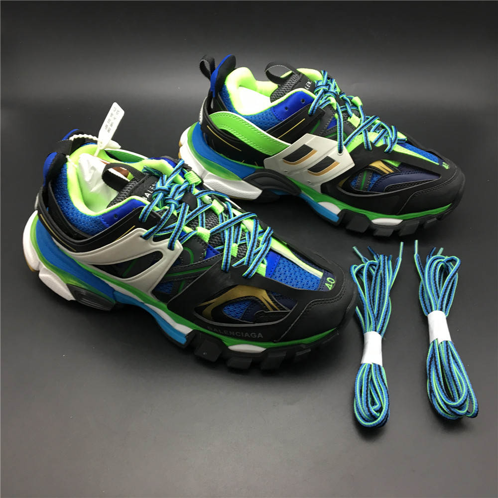 Blncig Track Trainers Green White Blue