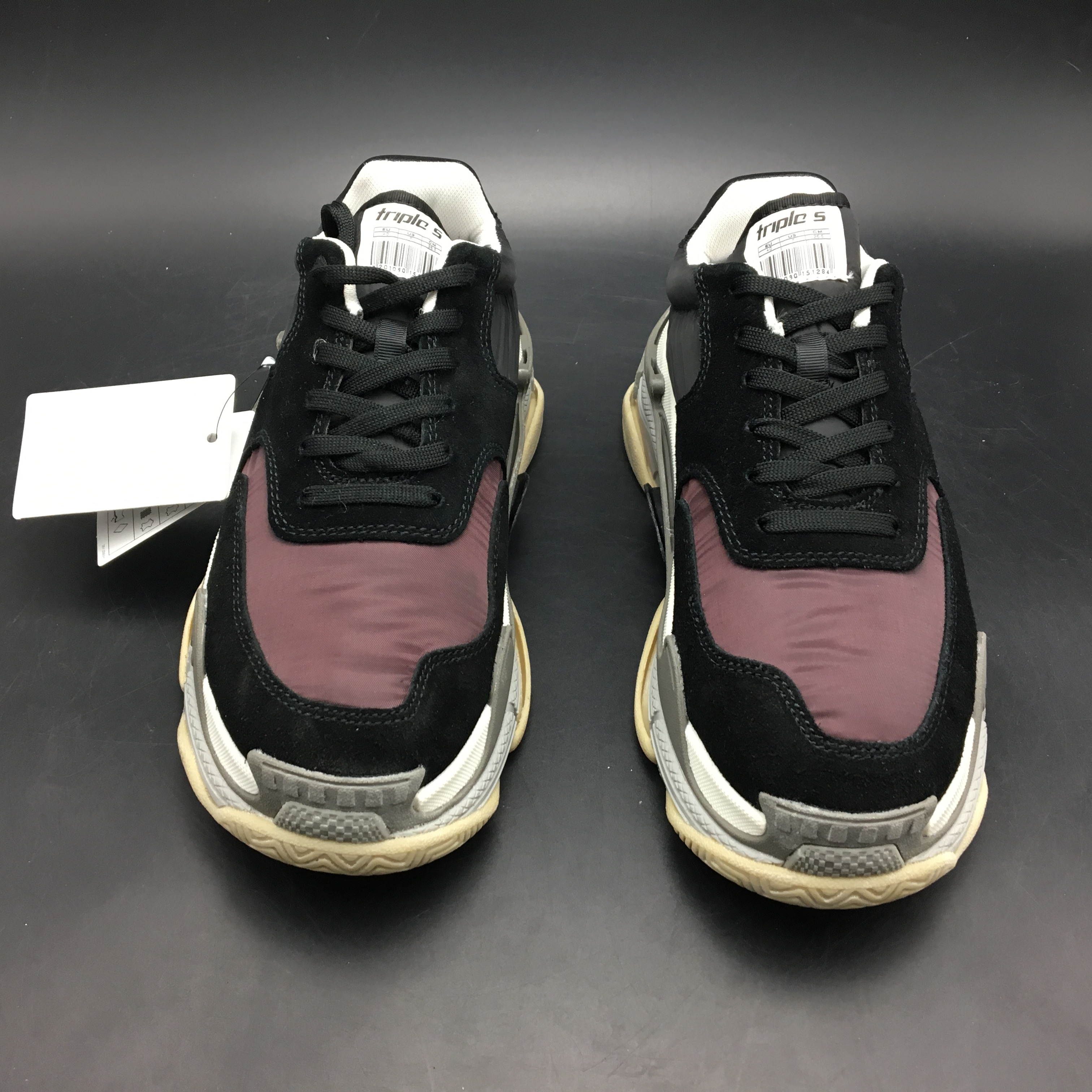 Blncig Triple S 2.0 Black And Brown Vintage 506346-W09S1-1214