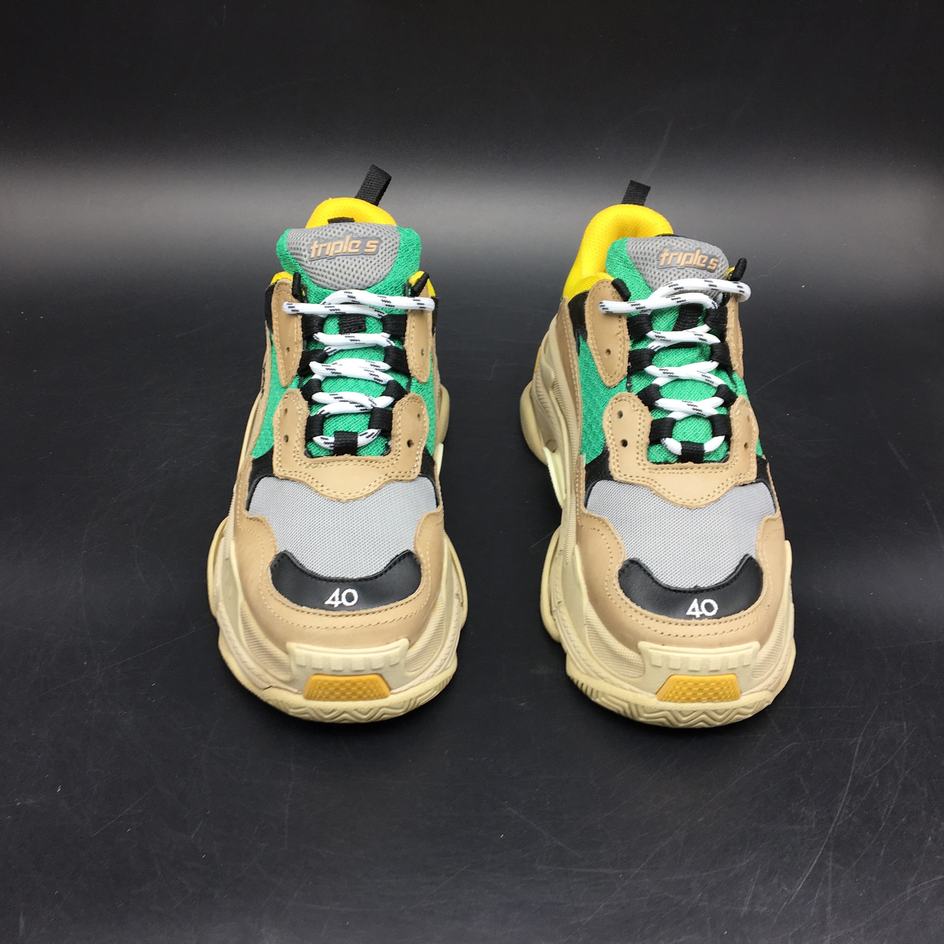 Blncig Triple S Beige Green Yellow 483513-W06E3-7070