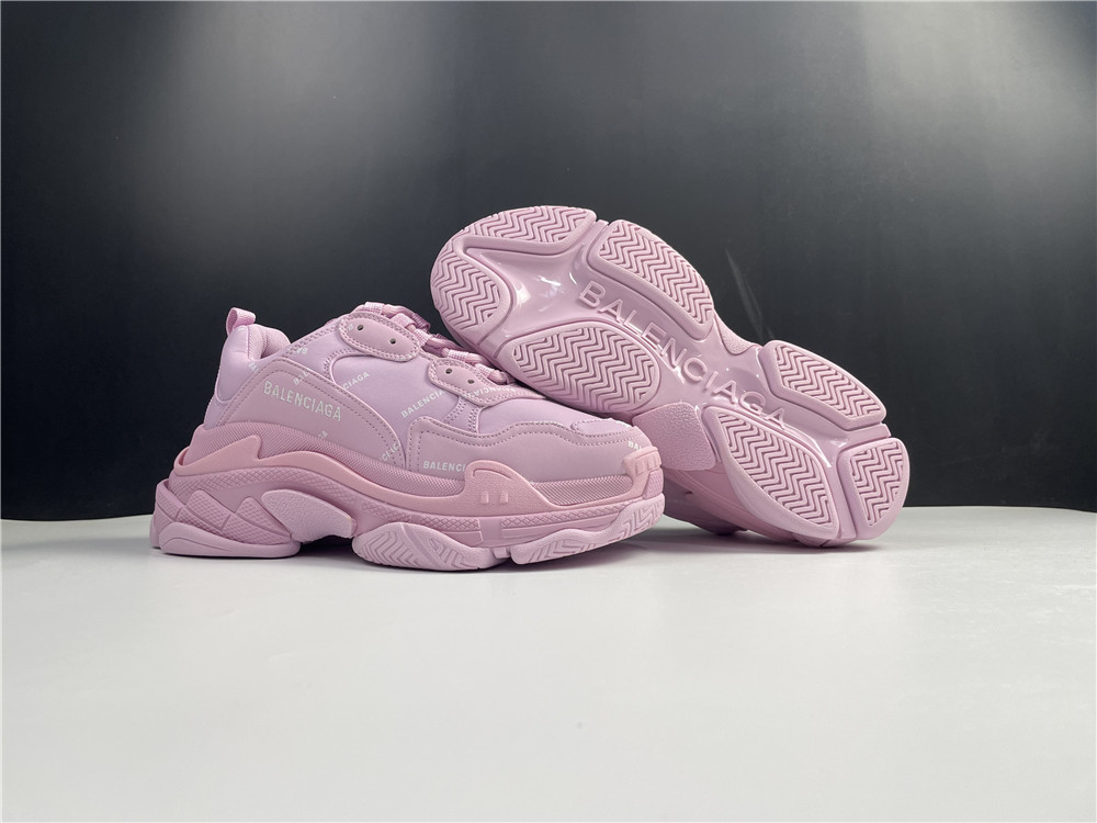 Blncig Triple S Sneaker Allover Logo Pink 524039 W2FA1 5090