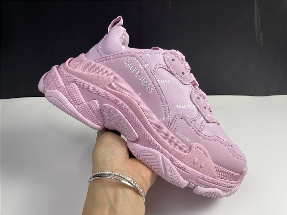 Blncig Triple S Sneaker Allover Logo Pink 524039 W2FA1 5090