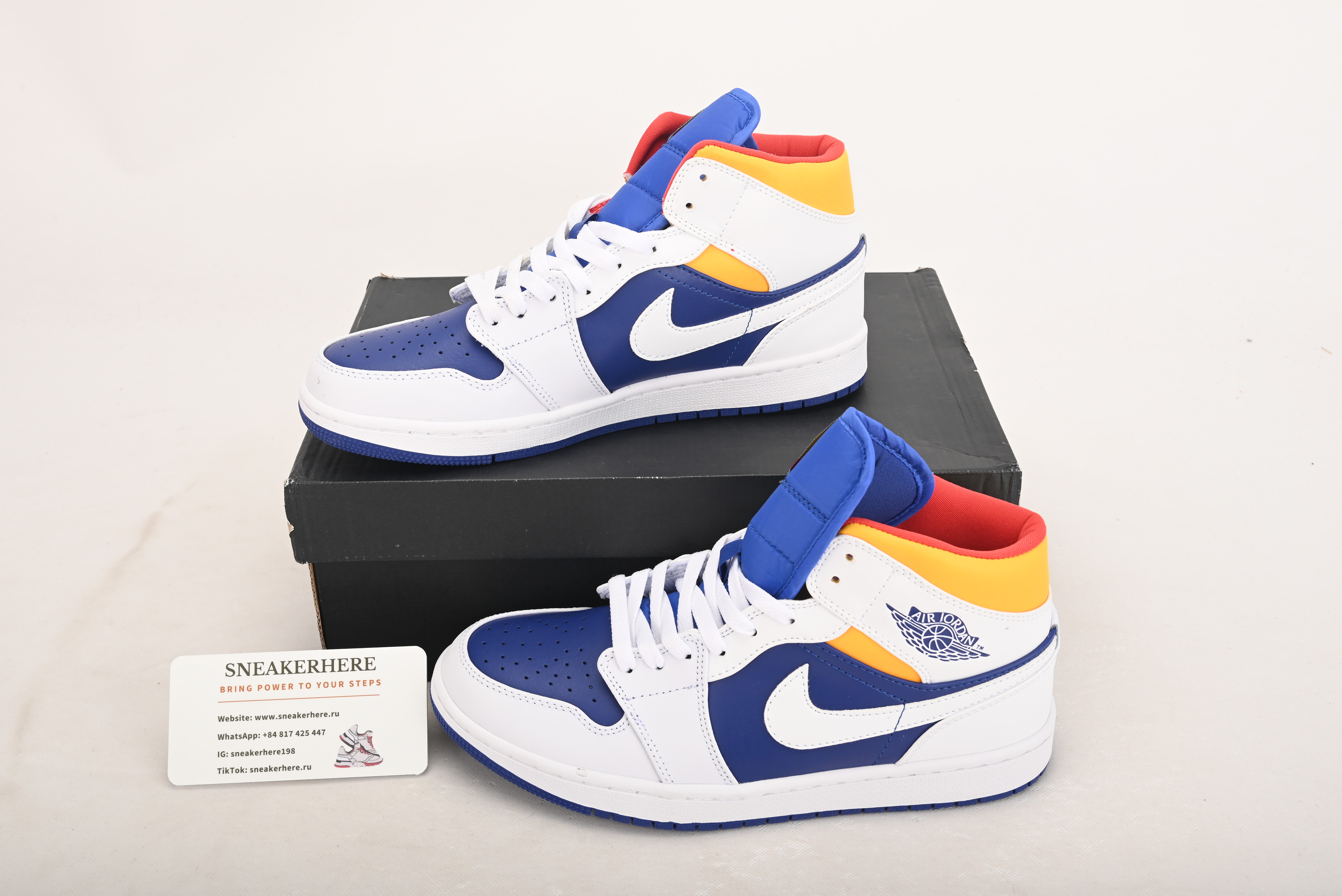 Air Jordan 1 Mid Royal Blue Laser Orange 554724-131
