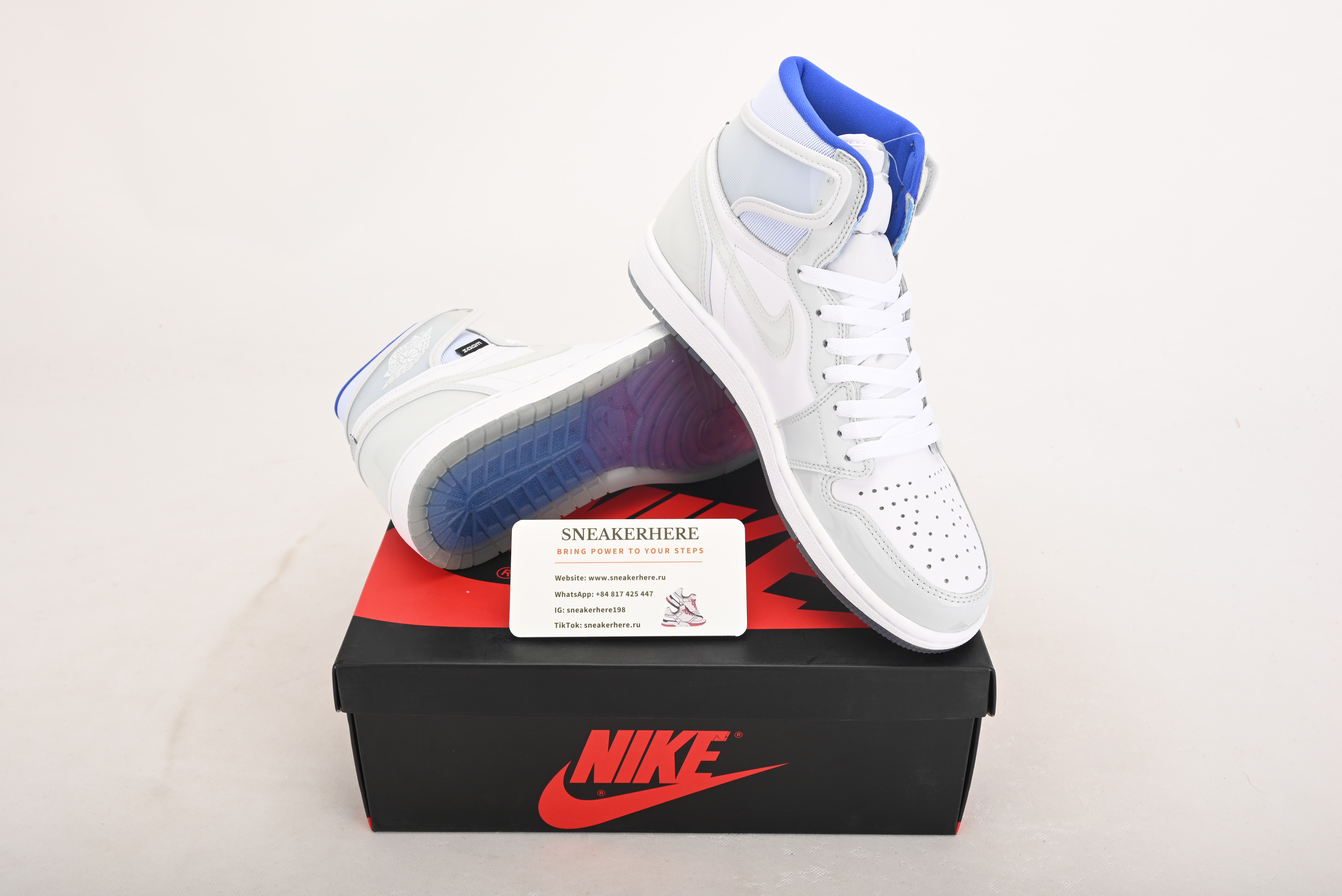 Air Jordan 1 Retro High Zoom White Racer Blue CK6637-104