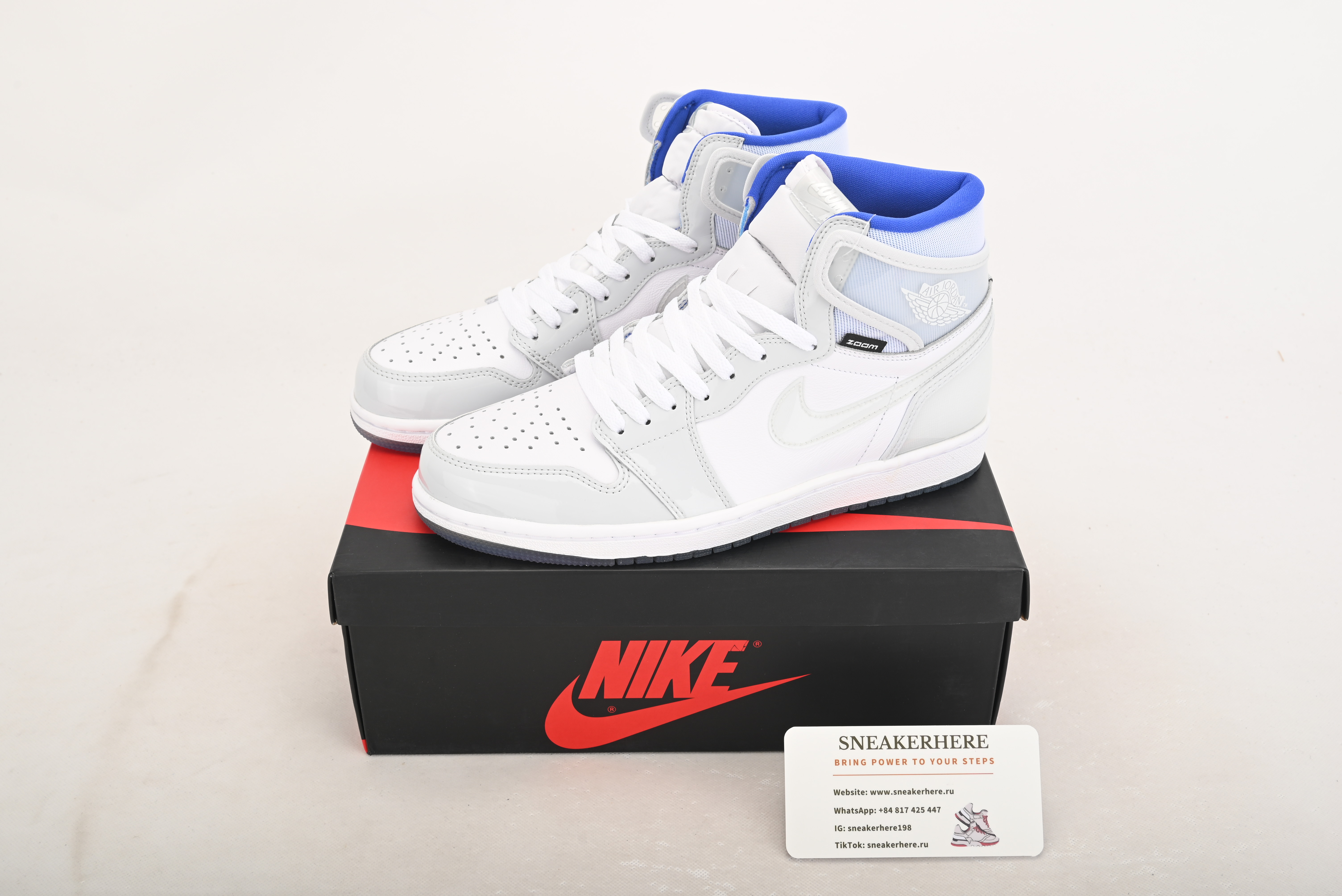 Air Jordan 1 Retro High Zoom White Racer Blue CK6637-104