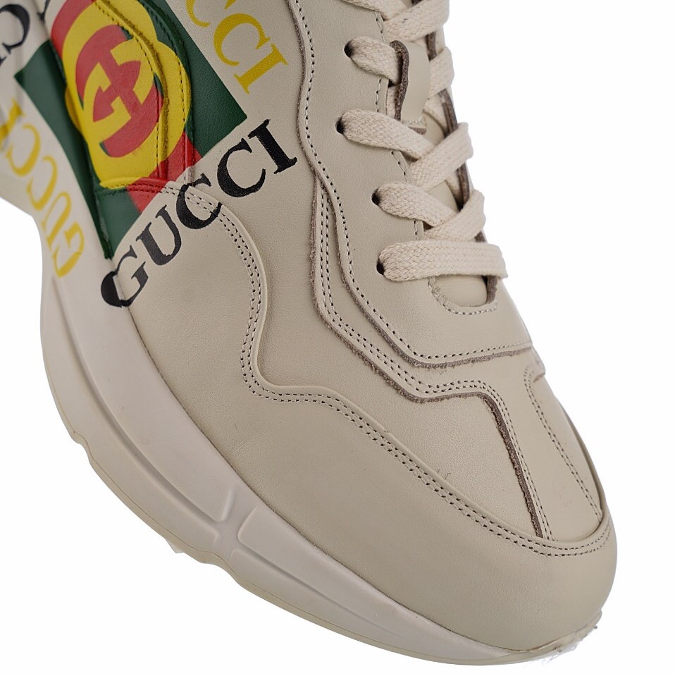 Guccii1 Rhyton Vintage Trainer Sneaker Apricot 500878 DRW00 9522