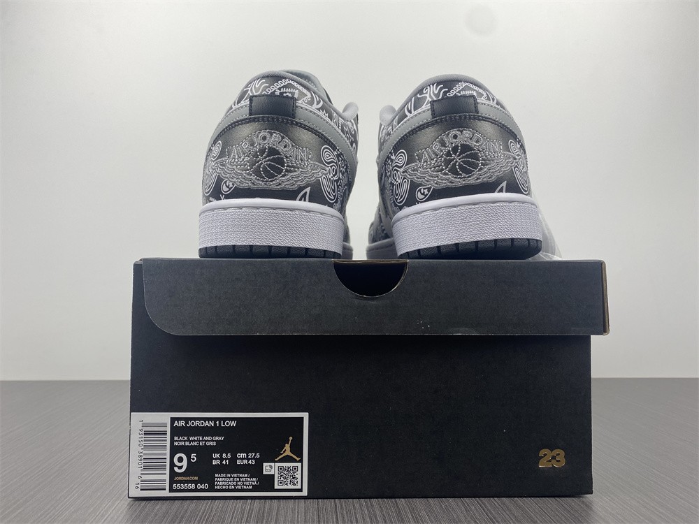 Air Jordan 1 Low White Black Gray 553558-040