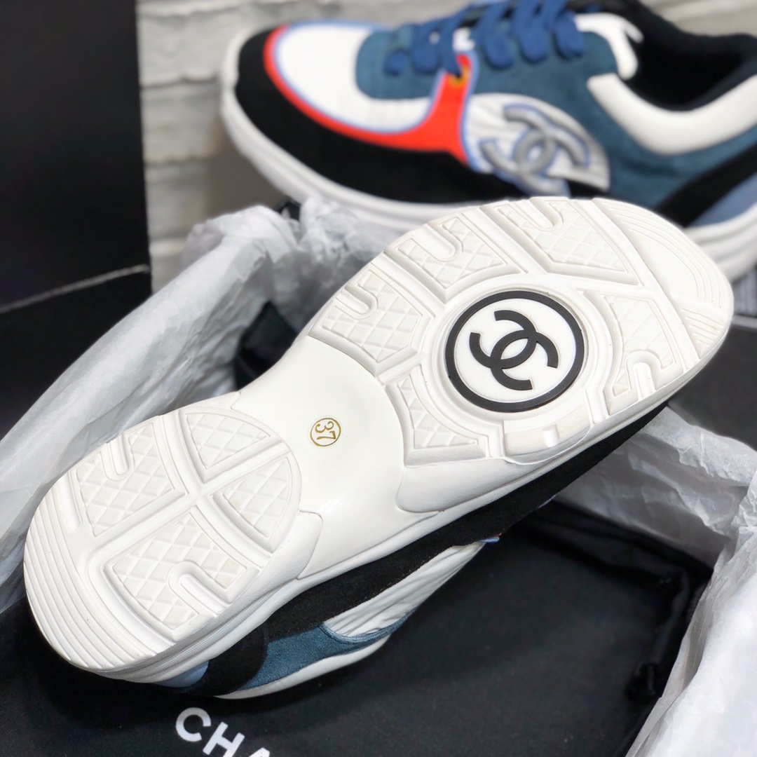 Channe1 Low Top Trainer CC White Navy (W)