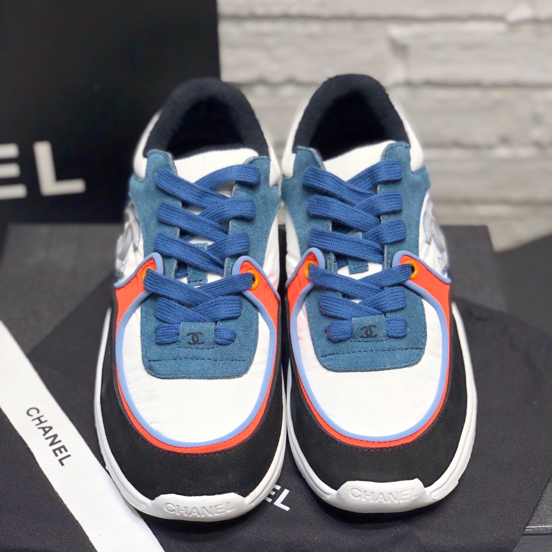 Channe1 Low Top Trainer CC White Navy (W)