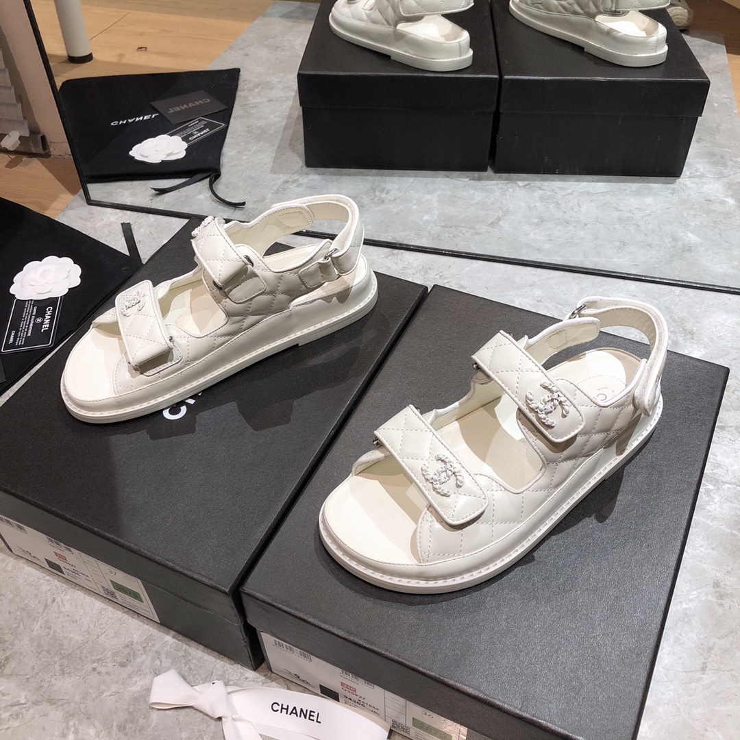 Channe1 Sandals White