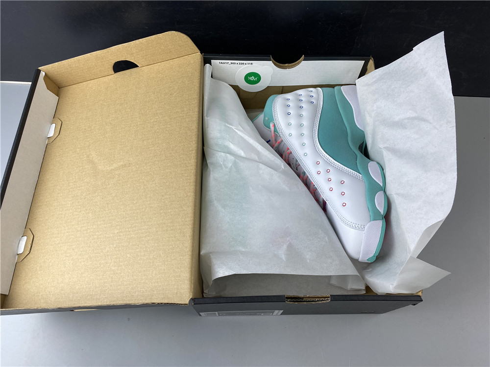 Air Jordan 13 Retro White Soar Green Pink 439358-100
