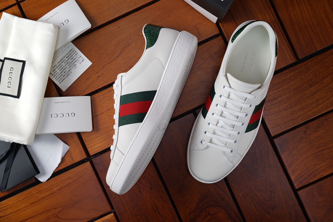 Guccii1 Ace Leather Sneaker 386750 A3830 9071