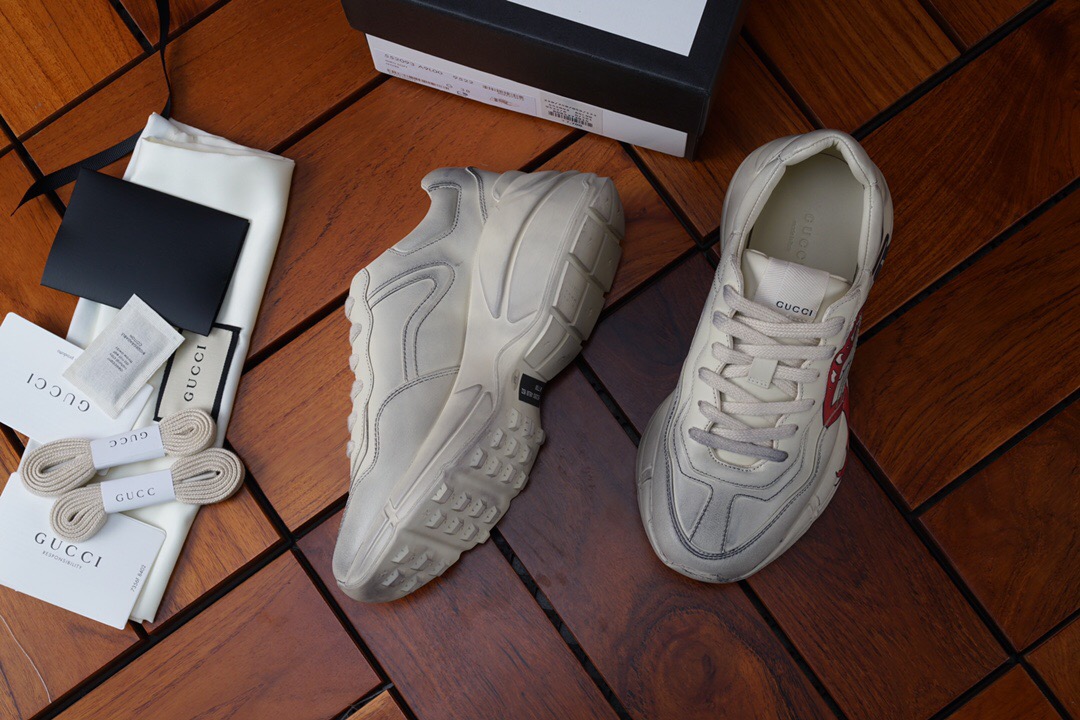 Guccii1 Rhyton Sneaker With Mouth Print 552089 A9L00 9522