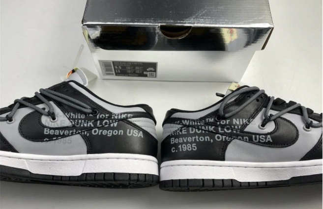 off white nike dunk low black grey