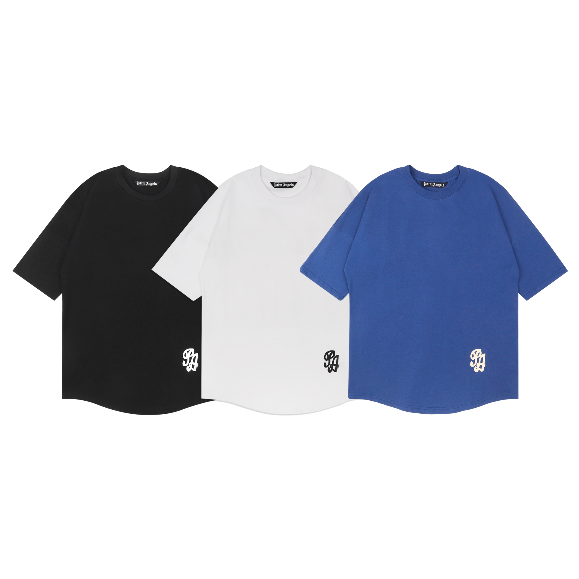 Palm angels shirt black white and blue