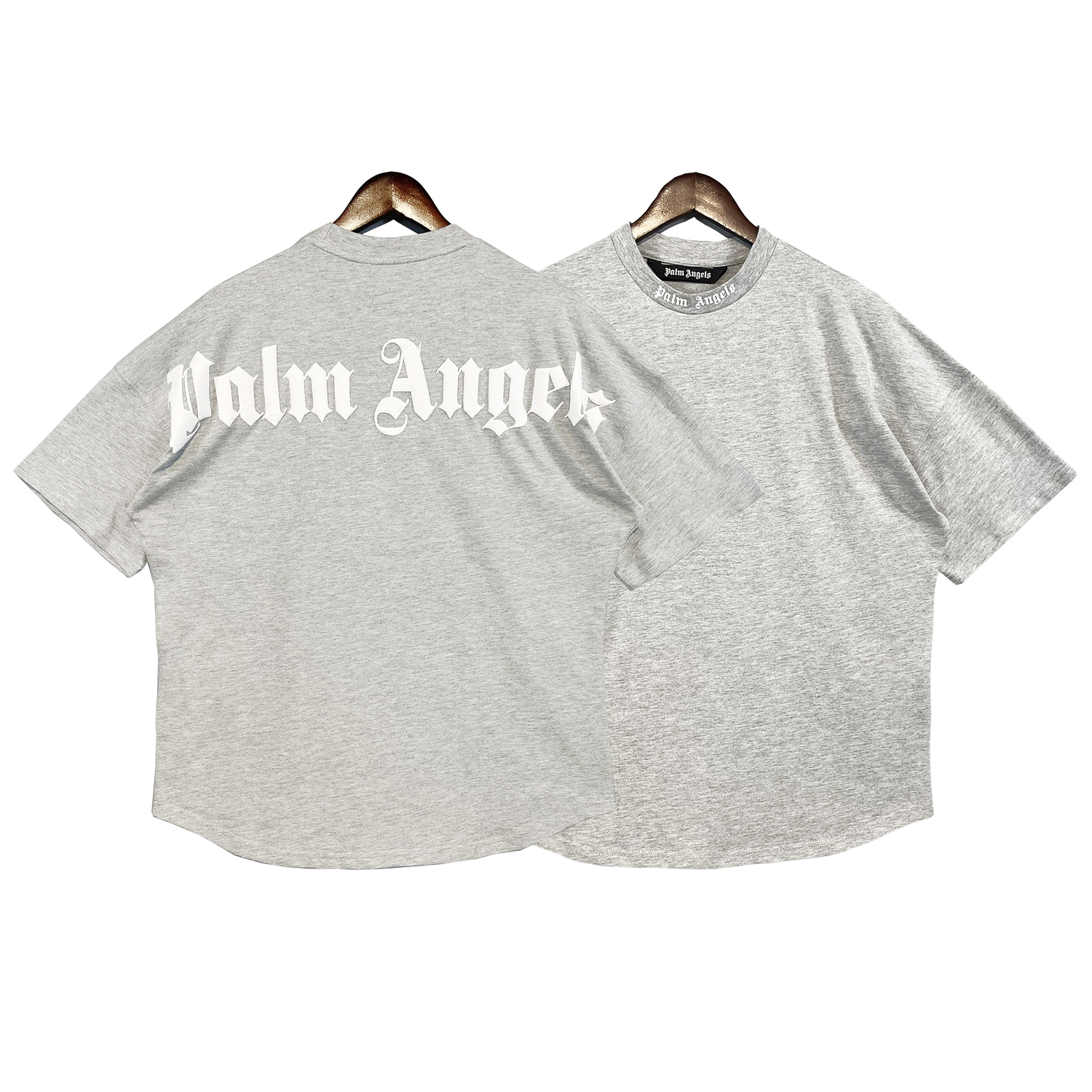 Palm angels shirt grey green pink
