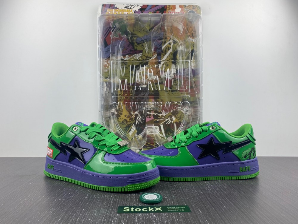 A Bathing Ape Bape Sta MARVEL Green Purple