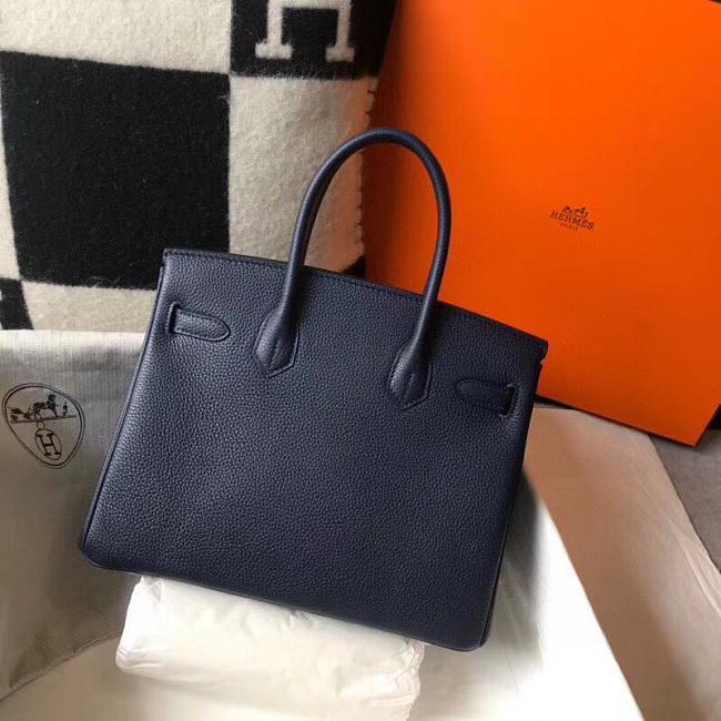 Hrms Birkin Small Bag Dark Blue 25cm