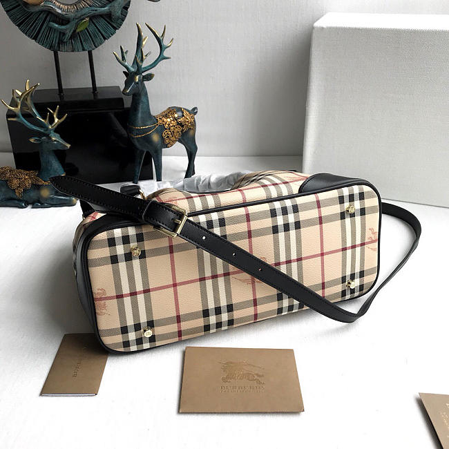 Brbbrry Original Check Tote Handbag in Black