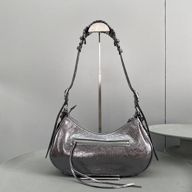 Blncig Le Cagole Handbag Silver Black 33CM