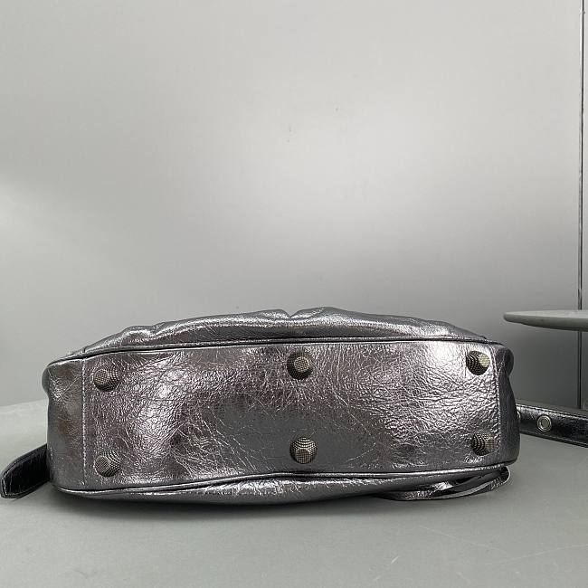 Blncig Le Cagole Handbag Silver Black 33CM