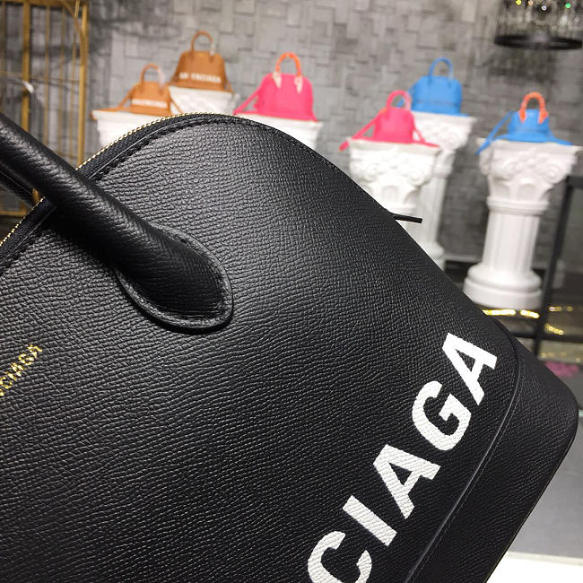 Blncig Ville medium graffiti logo calfskin bag black 18SS