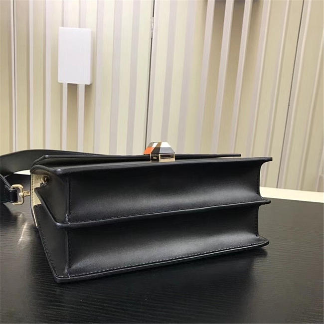 Feendi Kan I Flip Leather Bag in Black and Gray