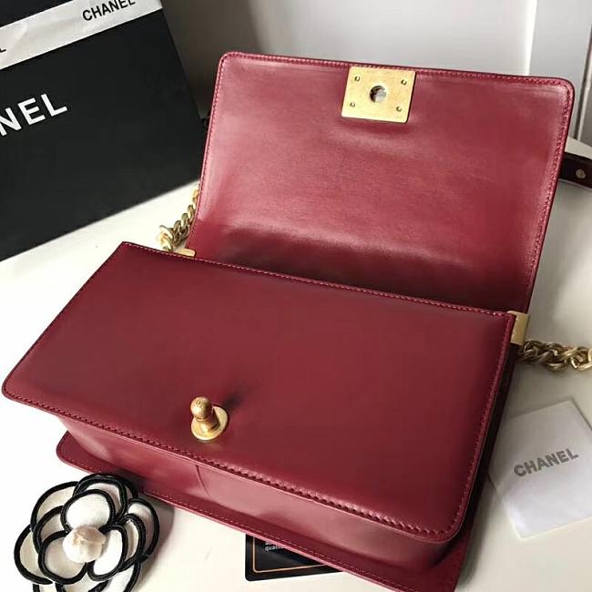 Channe1 Leboy Lambskin 25cm Wine Red