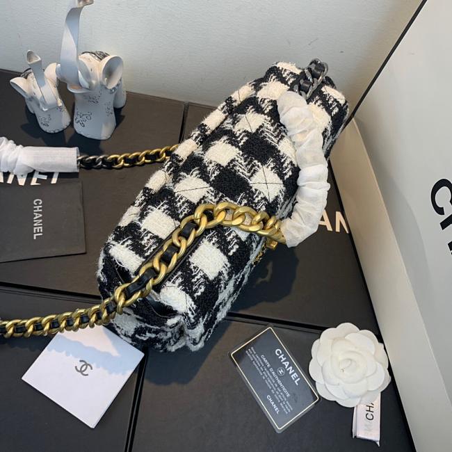 Channe1 19 Flap Black and White Bag 26cm