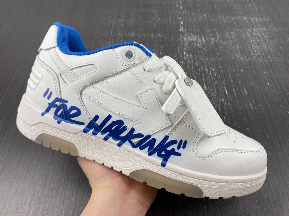 OFF-WHITE Out Of Office OOO Low Tops For Walking White Royal Blue