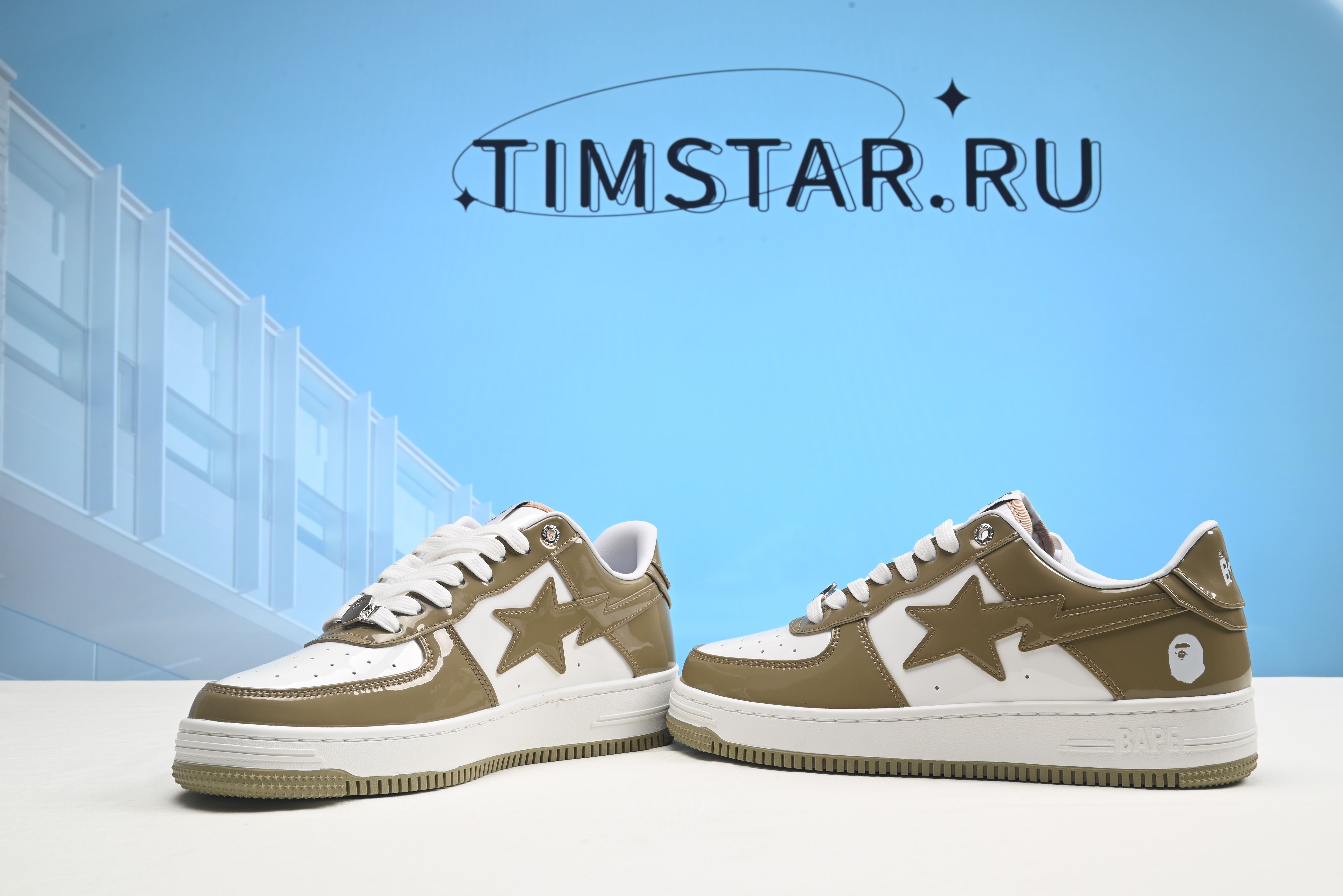 A Bathing Ape Bape Sta Low white green