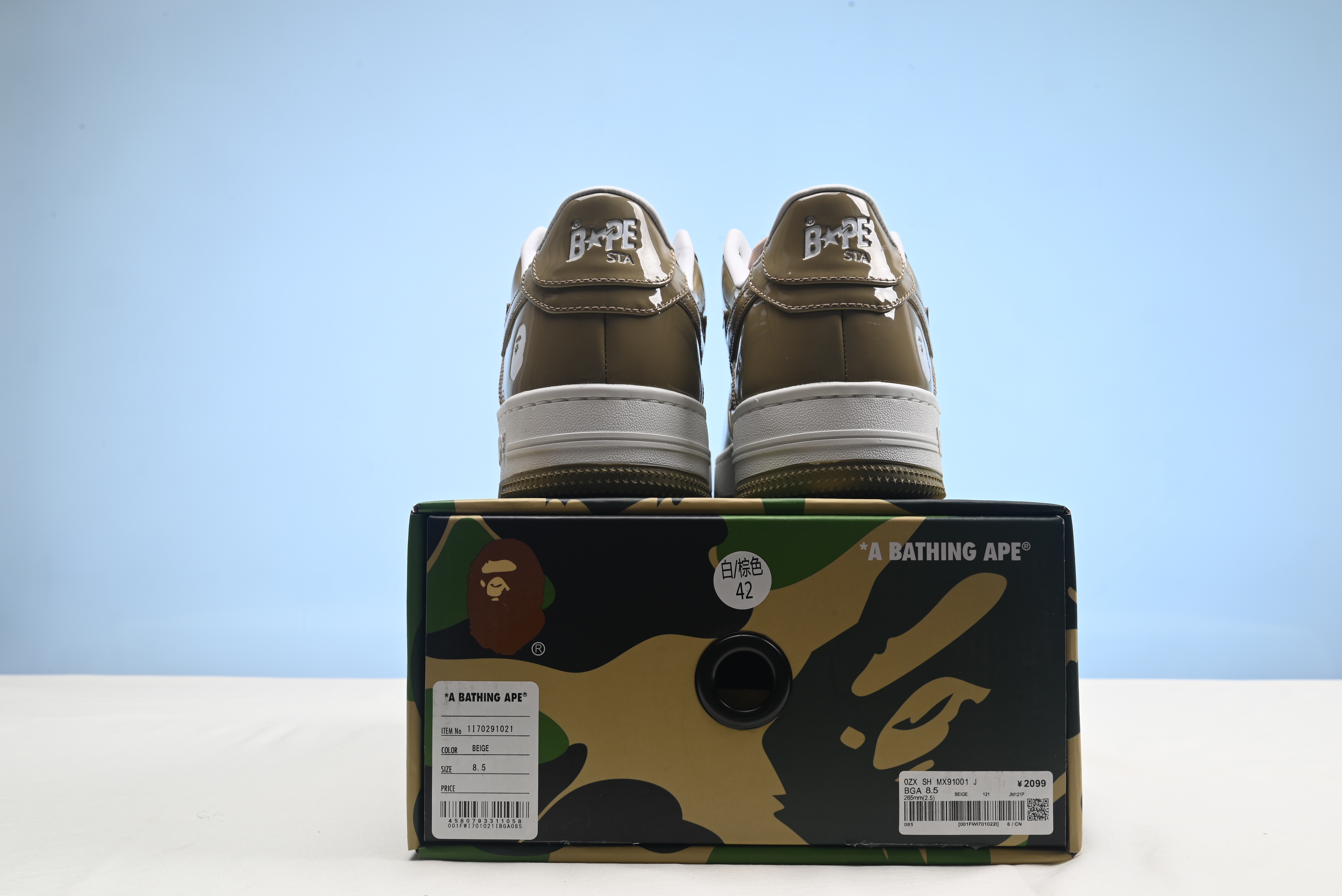 A Bathing Ape Bape Sta Low white green