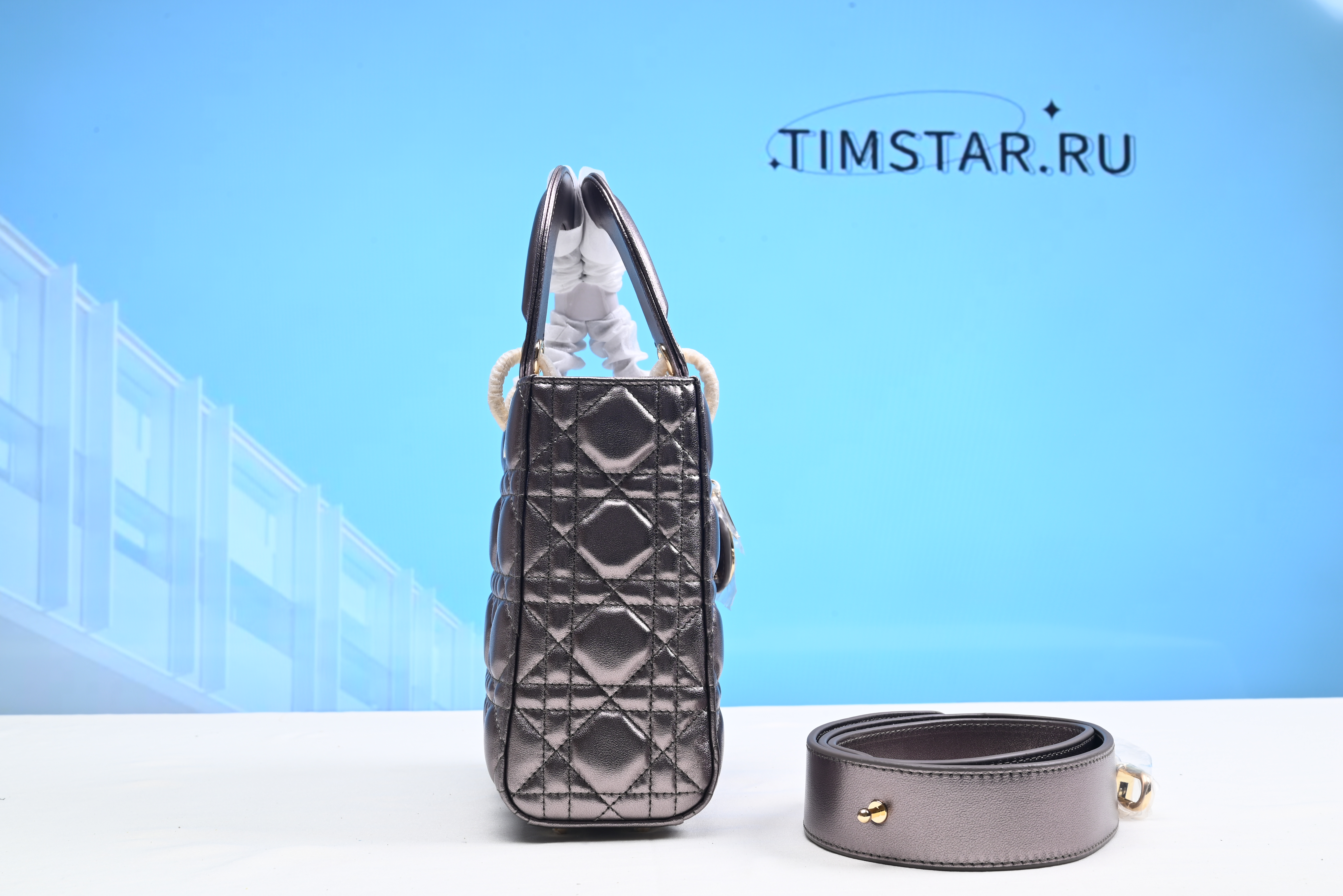 Dior Lady Handbag in Silver 20CM