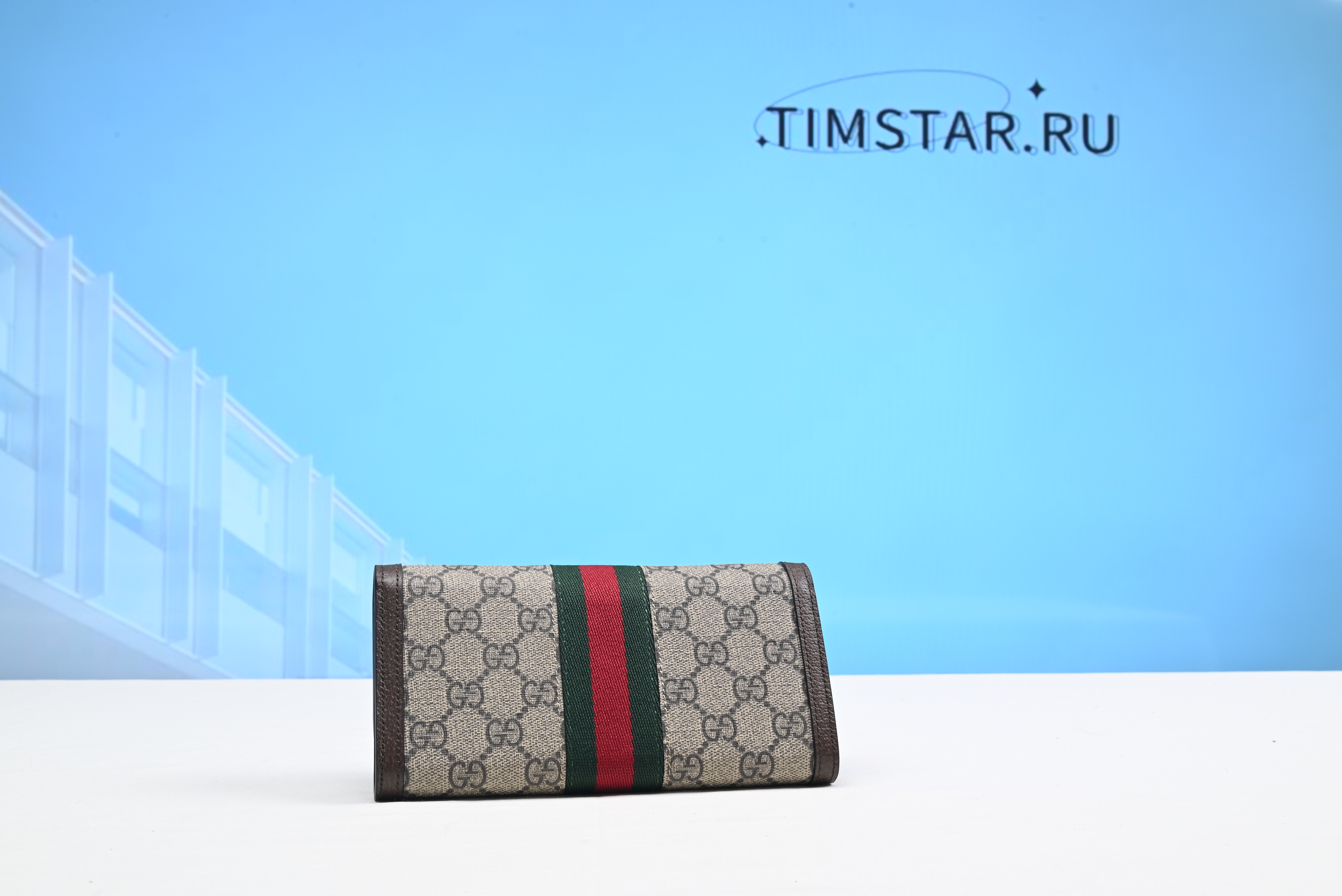 Guccii1 GG fabric flap wallet with Web