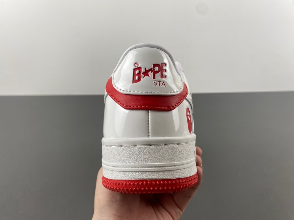 A Bathing Ape Bape Sta Low white red