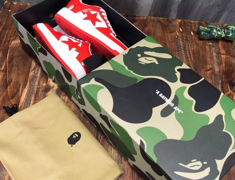 A Bathing Ape Bape Sta Low red